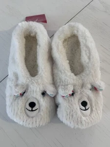 Nuevos con etiquetas Wondershop Calcetines Zapatillas Adulto Talla S/M 5-7 Blanco Oso Difuso Brillante - Imagen 1 de 5