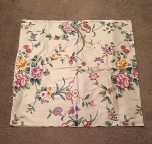 USA Margin Designs Dupont Teflon Cream Floral Fabric 60" x 55" Repels Soil/Stain - Picture 1 of 5