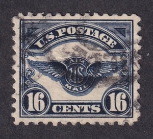 MATT'S STAMPS US SCOTT #C5 16-CENT BLUE AIR MAIL ISSUE OF 1923 USED XF-90 CV$80 - Picture 1 of 3
