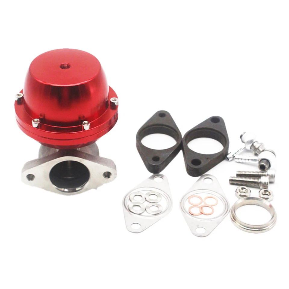 (Rojo) Colector de escape turbo externo atornillable universal para automóvil 38 mm Wastegate nuevo Foto 1 de 4