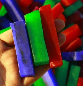 DYED  500-600 Ct Ruby/Emerald/Sapphire Slice Uncut Rough Lot Gemstone NMN - Picture 1 of 7