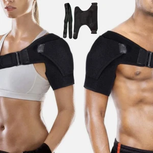 Shoulder Brace Rotator Cuff Support Relief Pain Adjustable Belt Black - Picture 1 of 9