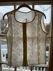 Cotton Blouse adorned with Antique Filet Lace - Blouse made with Antique Fabric - Picture 1 of 17