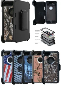 Funda camuflada con clip y clip para cinturón para iPhone 7 / 8 / Plus se adapta a Otterbox Defender - Imagen 1 de 39