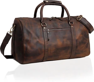 Leather Duffel Bags for Men, Carry on Garment Bag, Travel Leather Duffel Bag Wee - Picture 1 of 9