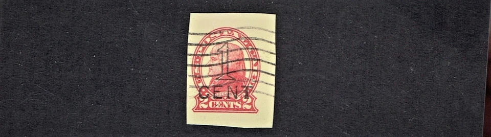 1920 U.S. POSTAL CARD 1 Cent on 2c Red on Cream Jefferson Die II Sc#UX33 Used*^ - Image 1 of 1