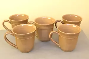 Set of 5 Pottery Barn Cambria Mushroom Taupe Mugs, Made In Portugal, Coffee Cup - Bild 1 von 5