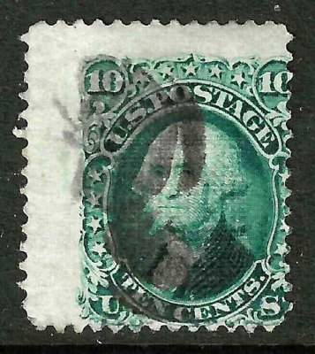 Sc #89 Strong Grill Misperf EFO Cancelled 10 Cent Washington 1867 $350 US 28F66 - Image 1 of 2