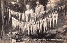 HONOR, MI ~ CATCH OF FISH AT AMERICAN RESORT, COOK REAL PHOTO PC ~ 1940s