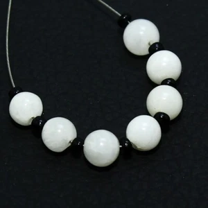 White Opal Smooth Round Bead Briolette Natural Loose Gemstone Making Jewelry - Picture 1 of 5