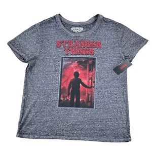 Netflix Stranger Things T Shirt Womens Size 2XL Super Thin Ebony Heather New - Picture 1 of 9