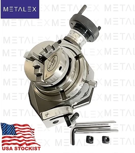 METALEX 4" (100mm) Tilting Rotary Table with 65mm 3-Jaw Self-Centering Chuck Mil - Picture 1 of 7