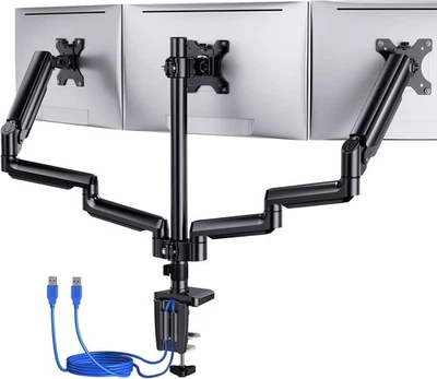 ErGear Triple Monitor Mount with USB Ports, Fully Adjustable Gas Spring | NEW - Image 1 of 4
