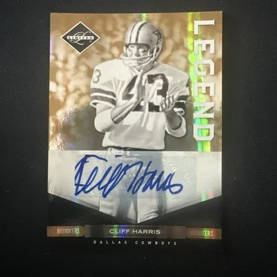 2011 PANINI LIMITED CLIFF HARRIS /25 AUTO GOLD LEGEND ON CARD AUTO DALLAS HOF - Image 1 of 4