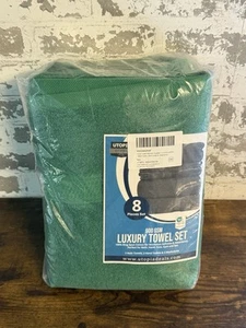 NEW - Utopia Towels 600GSM Hunter Green 8cp Towel Set - Picture 1 of 4
