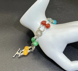 Artistan Made Sterling Silver, Gemstone, Pearl Bracelet, Star Of David, 7.5” - Picture 1 of 7