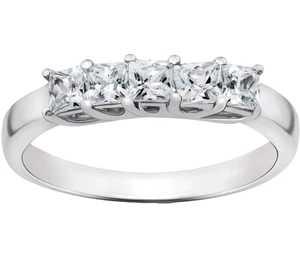 0.75 Ct Lab Grown Diamond Wedding Stackable Band Dainty Ring 14k White Gold - Picture 1 of 6