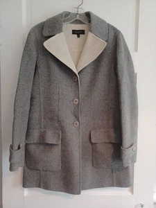 Talbots gray woolblend jacket midlength coat sz 2 pockets buttons classic luxury - Picture 1 of 12