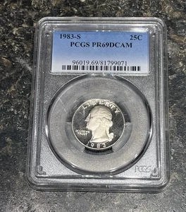 1983 S WASHINGTON QUARTER PROOF COIN PCGS PF69 DCAM - Picture 1 of 2