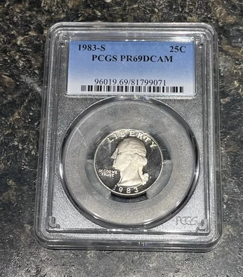 1983 S WASHINGTON QUARTER PROOF COIN PCGS PF69 DCAM - Image 1 of 2
