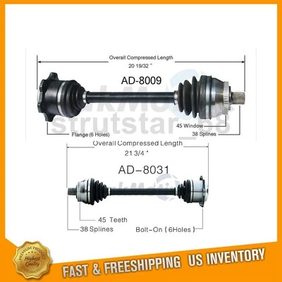 Eje TrakMotive CV 2 piezas delantero izquierdo delantero derecho para Audi A6 1998-2001 Foto 1 de 3