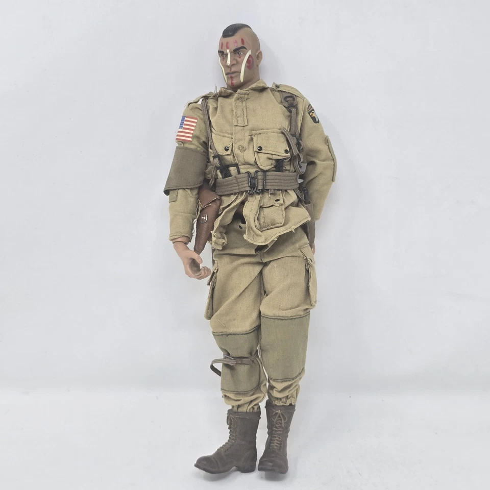 1/6 21st Century US 101st Airborne Paratrooper D Day Warpaint & Mohawk +Thompson - Image 1 of 4