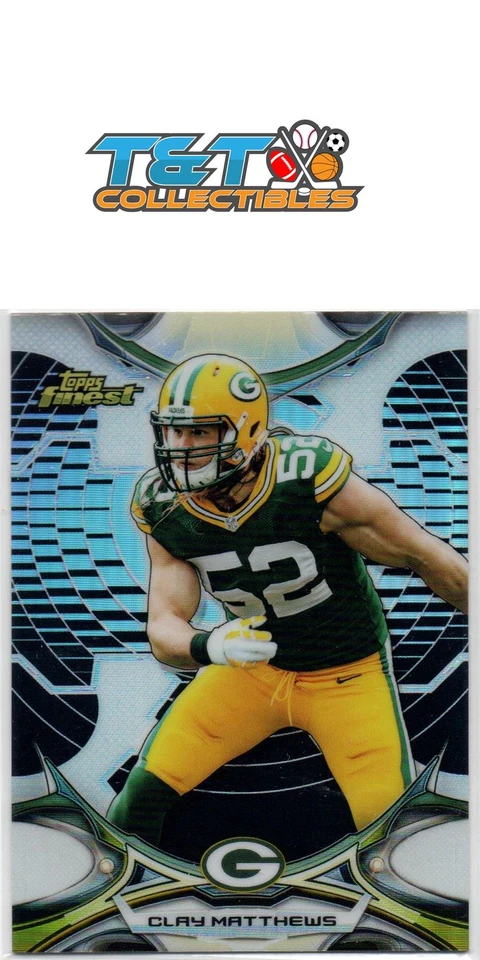 2015 Topps Finest Refractor #87 Clay Matthews Green Bay Packers 3A - Image 1 of 1