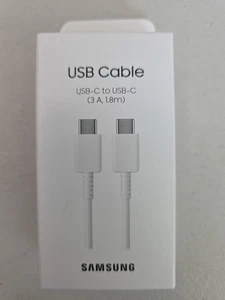 NUEVO Cable Original Blanco Samsung Tipo-C a Tipo-C 1.8m (3A) EP-DX310 - SELLADO - Imagen 1 de 9