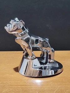 Vtg Mack Truck Chrome Bulldog Hood Ornament Pat #87931 With Base Mount - Picture 1 of 15