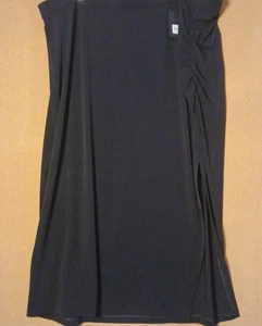 Lane Bryant NWT Black Maxi Skirt Size 26/28 Pullon Side Split - Picture 1 of 8