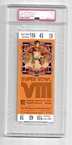 1974 SUPER BOWL VIII FULL TICKET PSA 5 DOLPHINS VS VIKINGS HOF LARRY CSONKA MVP - Picture 1 of 6