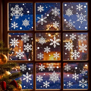 449 PIEZAS+ Navidad Copos de Nieve Blancos Ventana Adhesivos Calcomanía Adhesivos Adornos para... - Imagen 1 de 9