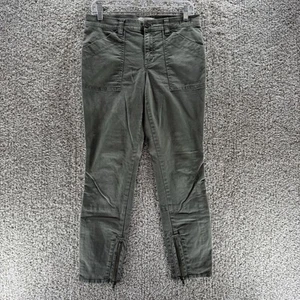 Madewell Pants Womens 29 Military Style Green Skinny Zipper Ankles Deep Pockets - Picture 1 of 14