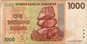 Banknote Simbabwe P71 1000 Dollars 2008 - Bild 1 von 2