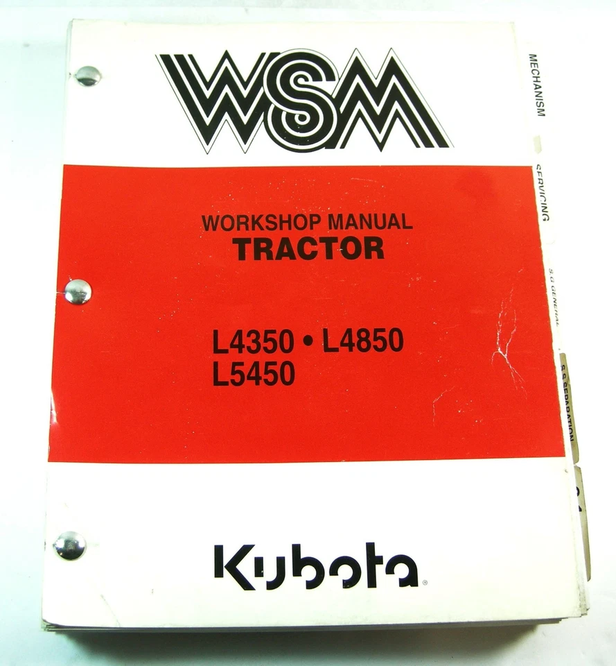Original Kubota L4350 L4850 L5450 Utility Tractor Service Workshop Repair Manual - Image 1 of 4