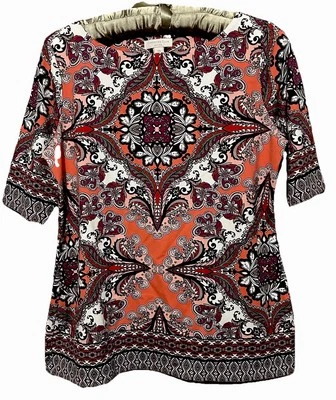 Camisa Blusa Charter Club Top PM Tejida Elástica Popover Para Mujer Talla Pequeña Mediana Foto 1 de 4