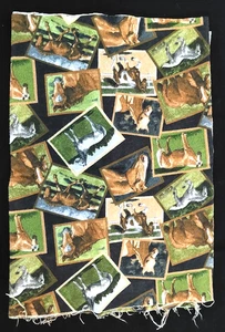 16" x 42" - "Pferde" Baumwolle Flanell Stoff - neu/unbenutzt - Bild 1 von 1