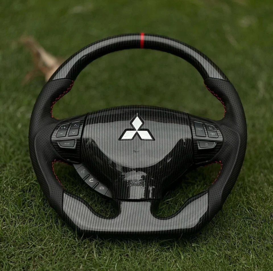 Mitsubishi Lancer Evolution 2007-2016 Carbon Fiber Sports Steering Wheel - Image 1 of 4