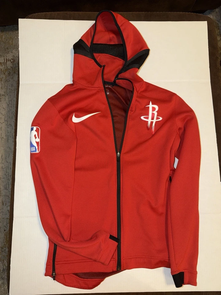 Толстовка с капюшоном Nike NBA Houston Rockets Showtime Dri-Fit красная на молнии маленькая подлинная - Изображение 1 из 4