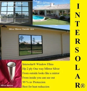 24" x100' Silver CHROME MIRROR Window Tint Car Home Commercial HP 2ply 15% Dark - Bild 1 von 2