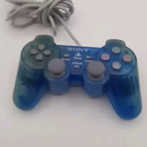 Sony PlayStation 1 PS1 OEM Transparent Blue Controller SCPH-110 Pre Owned - Picture 1 of 6