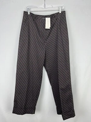 $1095 Dries Van Noten Pakora Printed Cotton Straight Leg Pants Purple Size 40 — 第 1/4 张图片