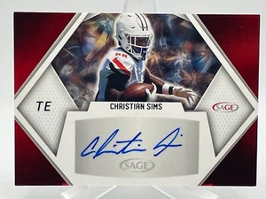 Christian Sims 2023 SAGE Red #A-CS3 Autograph Auto RC - Picture 1 of 2
