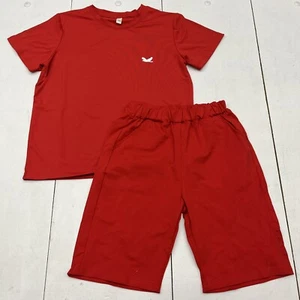 Red 2-Piece Outfit Set Short Sleeve Shirt/Shorts Big Kids Boys Size 12 - Picture 1 of 8
