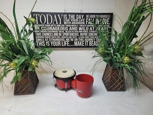 meinl percussion bongo red drum set *INCOMPLETE / r4 d1 - Picture 1 of 5
