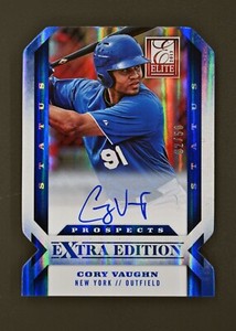 2013 Panini Elite Extra Edition #187 Cory Vaughn 2/50 Auto Blue Status Parallel