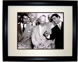 Marco negro doble enmarañado Joe DiMaggio, Dwight Eisenhower & Rocky Marciano 11x14 - Imagen 1 de 1