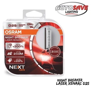 OSRAM Xenarc Night Breaker Laser D2S Xenon Headlight Bulbs (Twin) 200% NEXT GEN - Picture 1 of 5