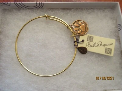 NUEVO BRAZALETE AJUSTABLE ESTAMPADO PERRO BELLA RYANN EN ORO CON DIJE COBRE Foto 1 de 4