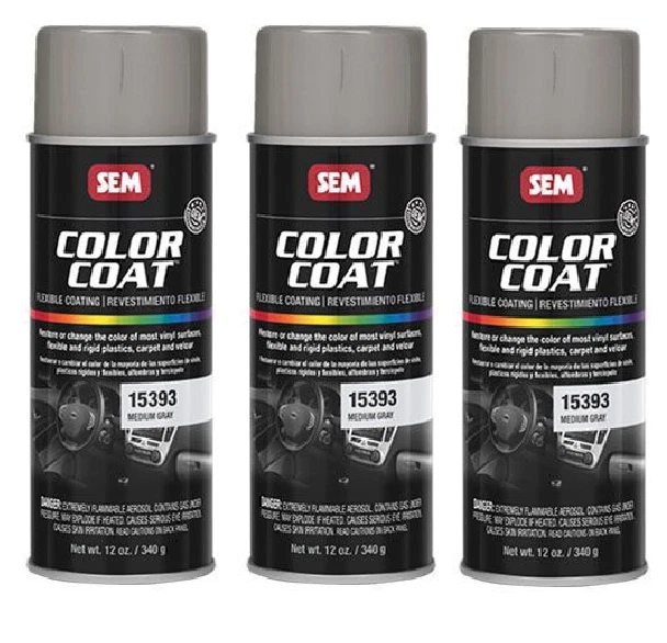 SEM 15393, Medium Gray, Color Coat Vinyl Paint, Aerosol (3 Pack) - Image 1 of 1